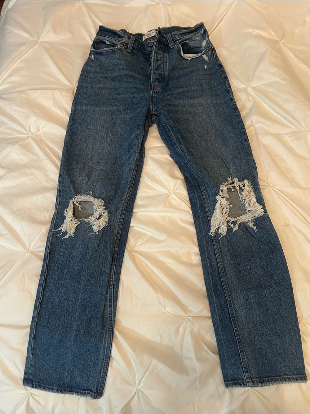 Abercrombie & Fitch Distressed Dad High-Rise Jeans. Size 26/2. - Picture 3 of 16